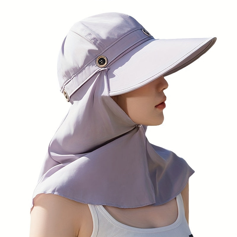 Women'S Summer Wide-Brimmed Neck Protector Hat with Detachable Shoulder Cape - Breathable, Adjustable for Cycling, Fishing & Outdoor Activities, Fishing Hat, Best for Christma