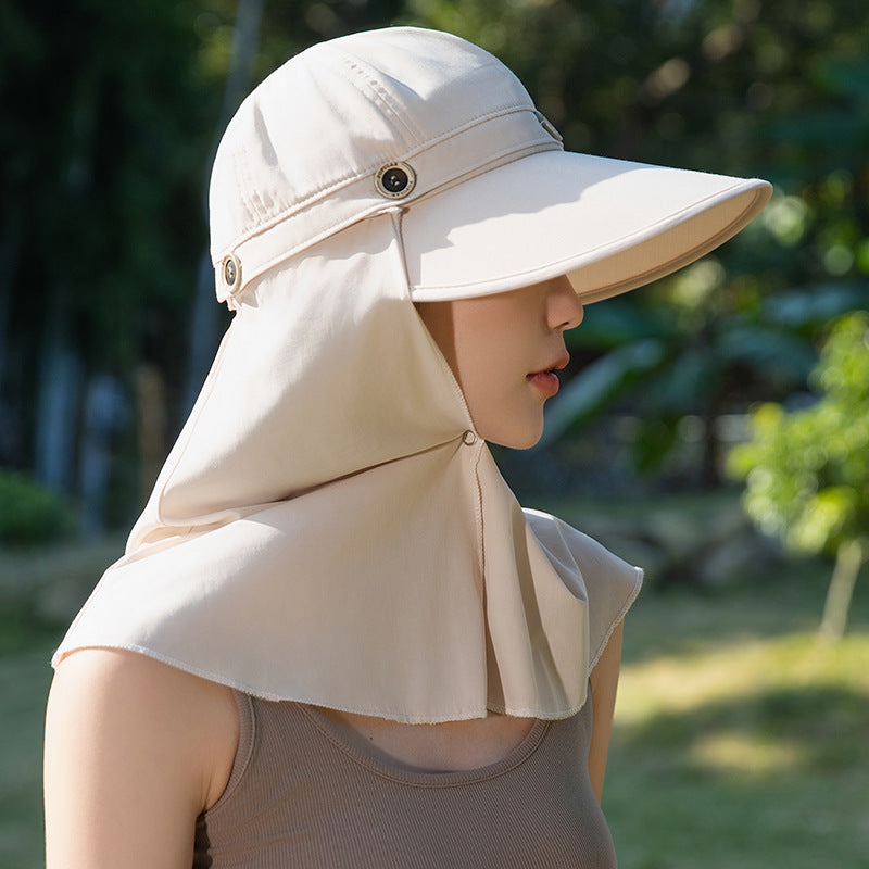 Women'S Summer Wide-Brimmed Neck Protector Hat with Detachable Shoulder Cape - Breathable, Adjustable for Cycling, Fishing & Outdoor Activities, Fishing Hat, Best for Christma