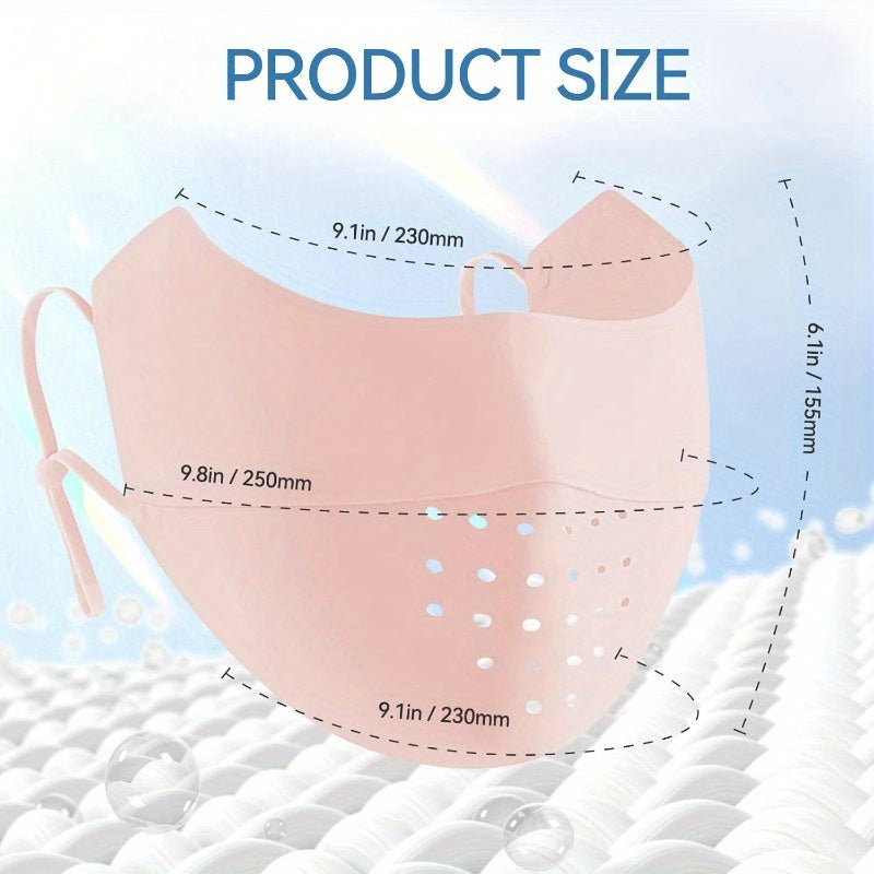 Sun Protective Face Mask with Adjustable Elastic Bands - Breathable Viscose Fiber, Washable & Reusable Sunscreen for Golf Sports Outdoor Activities