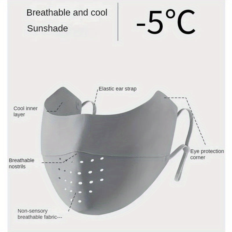 Sun Protective Face Mask with Adjustable Elastic Bands - Breathable Viscose Fiber, Washable & Reusable Sunscreen for Golf Sports Outdoor Activities