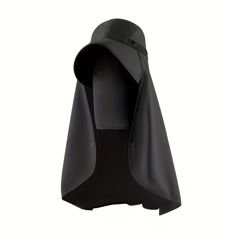 1pc, unisex wide brim buni hat, adjustable neck strap, breathable mesh, hat shawl mask 3in 1, summer travel beach hat, perfect for summer beach outdoor hiking trips