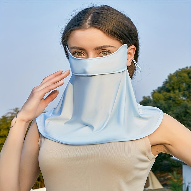 Windproof Face Mask Windproof, Dustproof Breathable Women's Face Mask - Ice, Sunshade Knit Nylon Fabric | Outdoor Activities, Stylish Design, Comfortable Wear, Available in Pink, Gray, Blue, Black, Outdoor Running