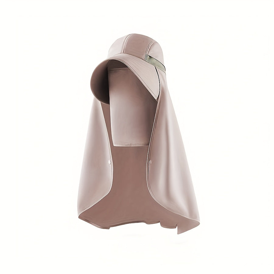 1pc, unisex wide brim buni hat, adjustable neck strap, breathable mesh, hat shawl mask 3in 1, summer travel beach hat, perfect for summer beach outdoor hiking trips