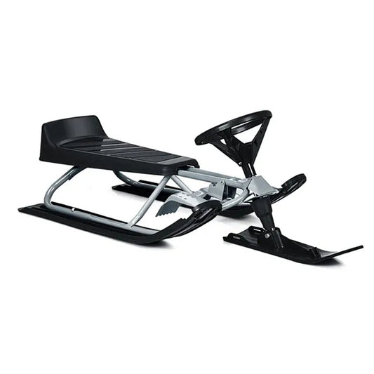 Snow Racer Sled, Ski Sled Slider Board with Twin Brakes