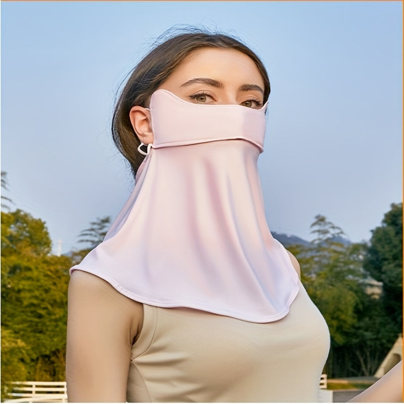 Windproof Face Mask Windproof, Dustproof Breathable Women's Face Mask - Ice, Sunshade Knit Nylon Fabric | Outdoor Activities, Stylish Design, Comfortable Wear, Available in Pink, Gray, Blue, Black, Outdoor Running