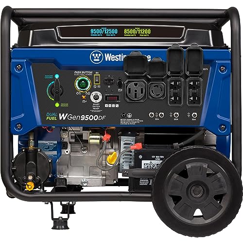 Westinghouse Outdoor Power Equipment 12500 Peak Watt Dual Fuel Home Backup Portable Generator