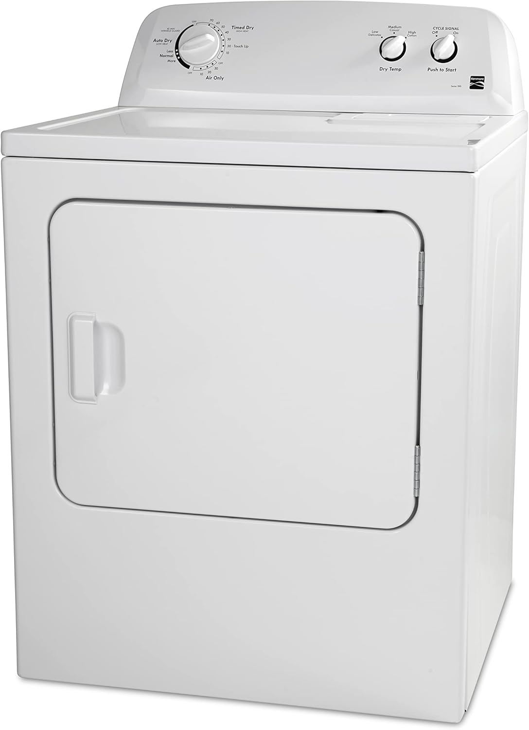 29′′ Front Load Electric Dryer with Wrinkle Guard and 7.0 Cubic Ft. Total Capacity, White