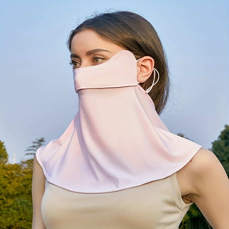 Windproof Face Mask Windproof, Dustproof Breathable Women's Face Mask - Ice, Sunshade Knit Nylon Fabric | Outdoor Activities, Stylish Design, Comfortable Wear, Available in Pink, Gray, Blue, Black, Outdoor Running