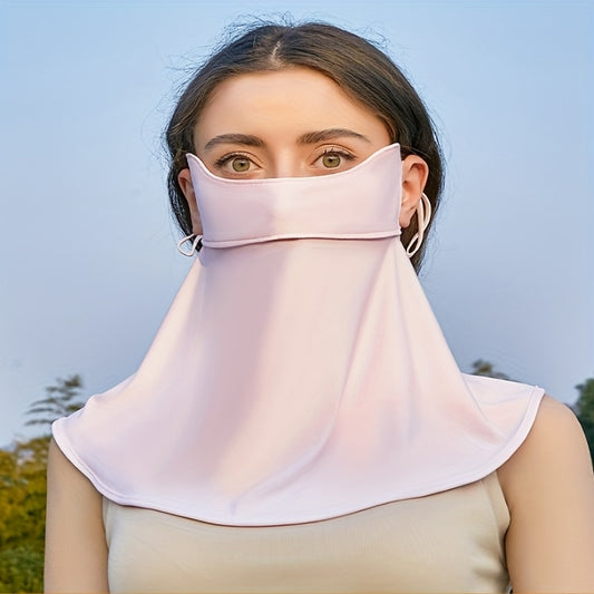 Windproof Face Mask Windproof, Dustproof Breathable Women's Face Mask - Ice, Sunshade Knit Nylon Fabric | Outdoor Activities, Stylish Design, Comfortable Wear, Available in Pink, Gray, Blue, Black, Outdoor Running