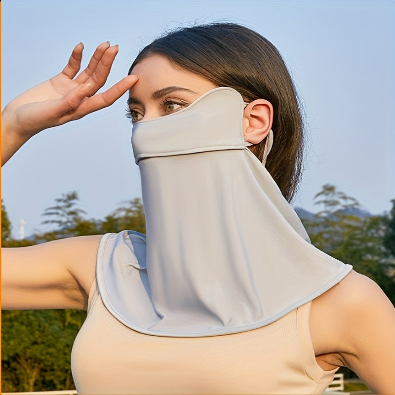 Windproof Face Mask Windproof, Dustproof Breathable Women's Face Mask - Ice, Sunshade Knit Nylon Fabric | Outdoor Activities, Stylish Design, Comfortable Wear, Available in Pink, Gray, Blue, Black, Outdoor Running
